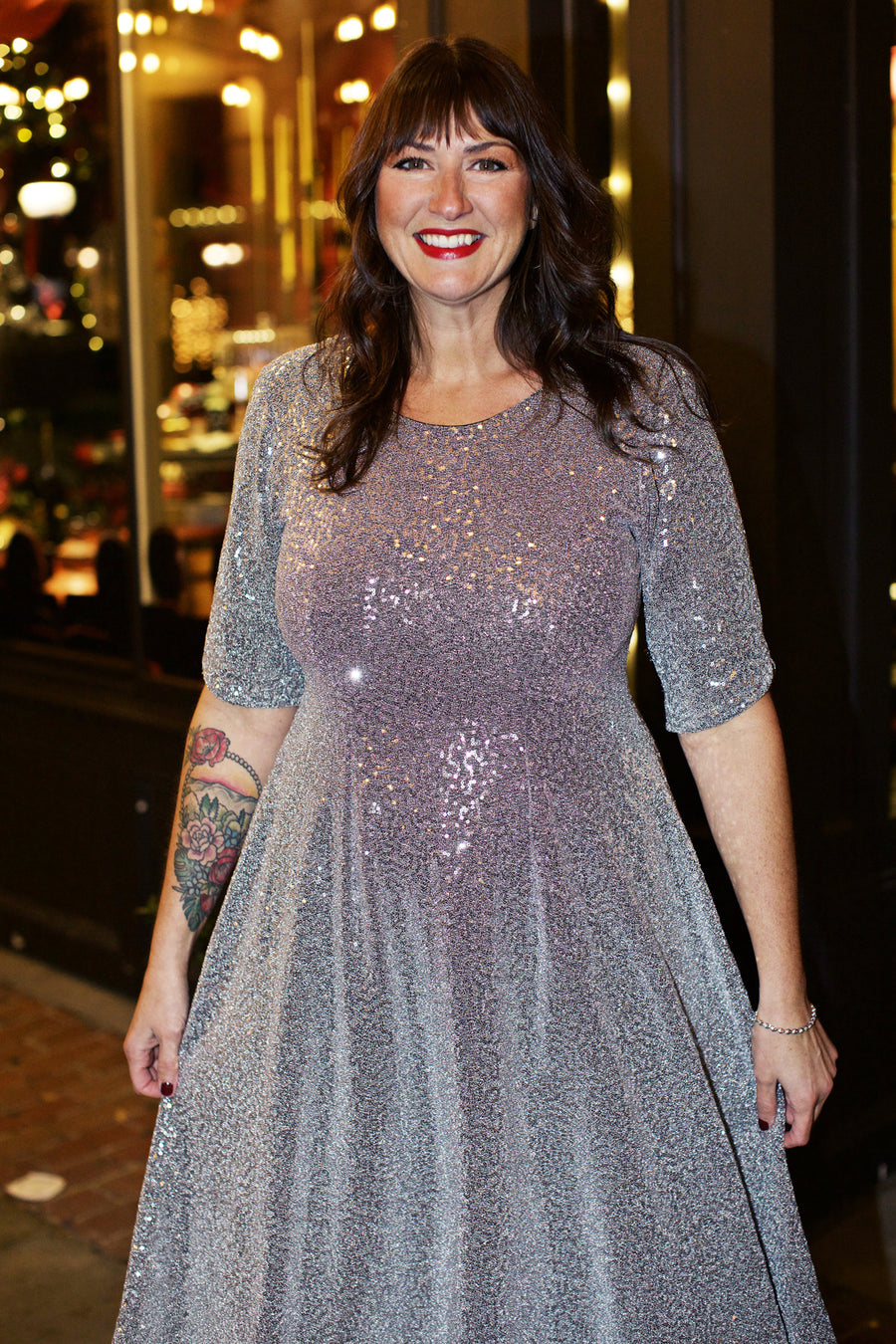 Mary Dress - Silver Sequins