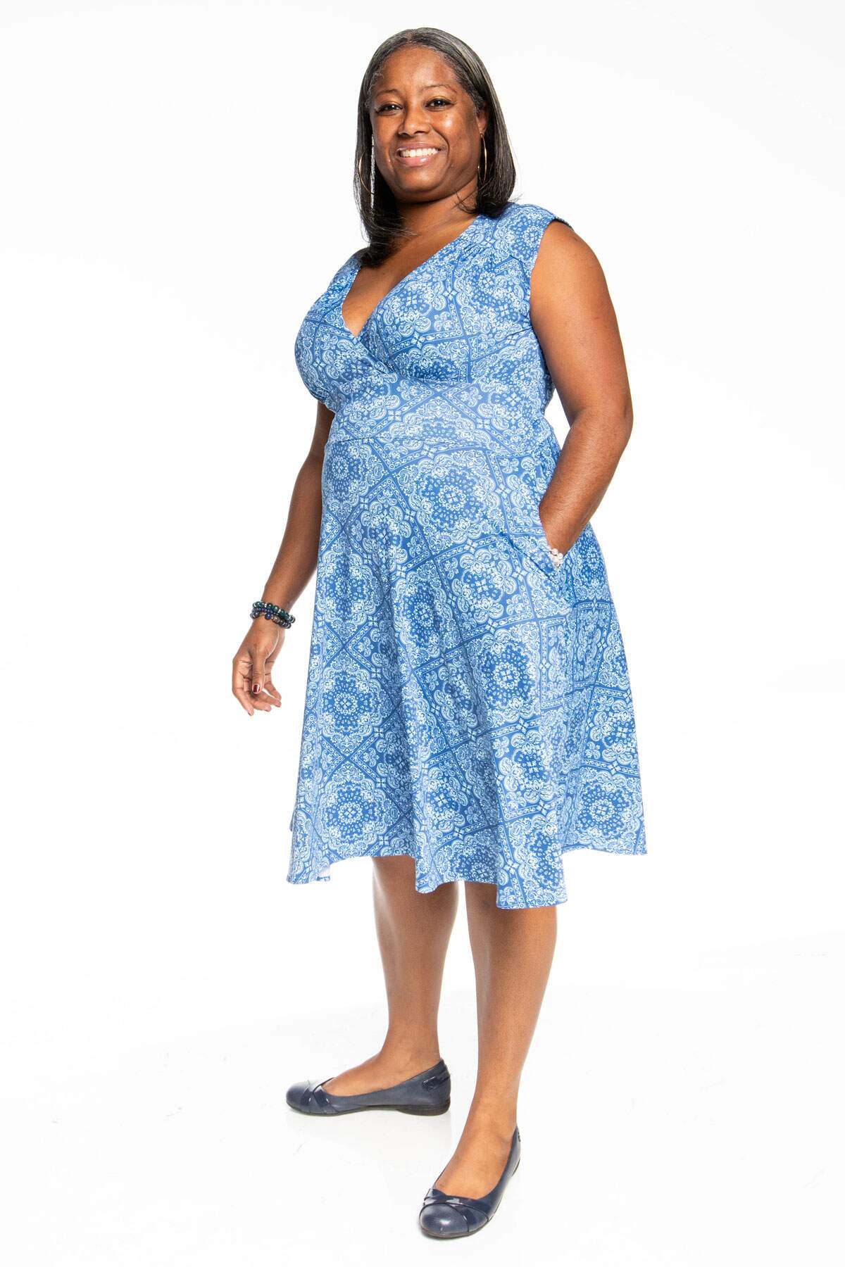 Nora Dress - Blue Bandana [FINAL SALE] – karina dresses