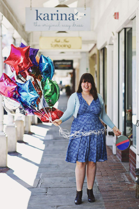 Nora Dress - Blue Bandana