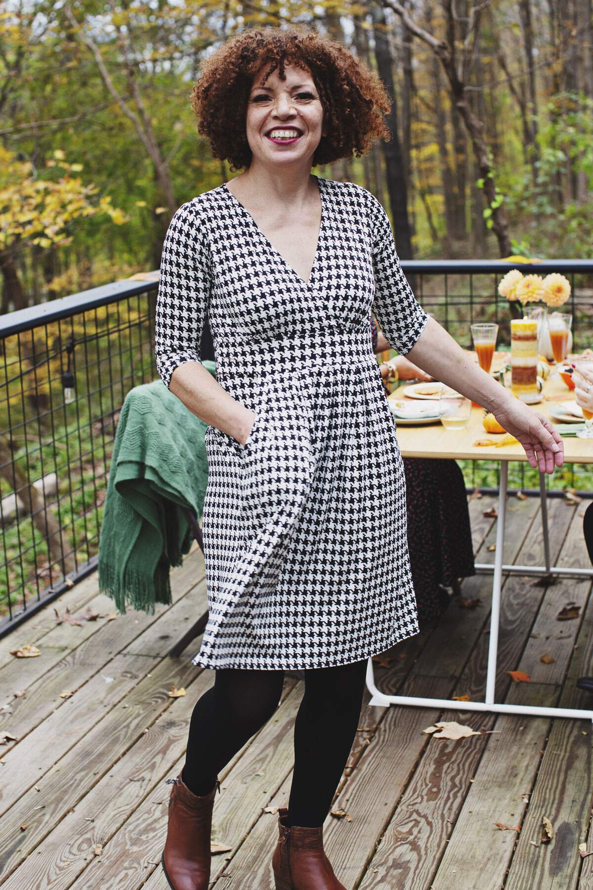 Penelope Dress - Houndstooth