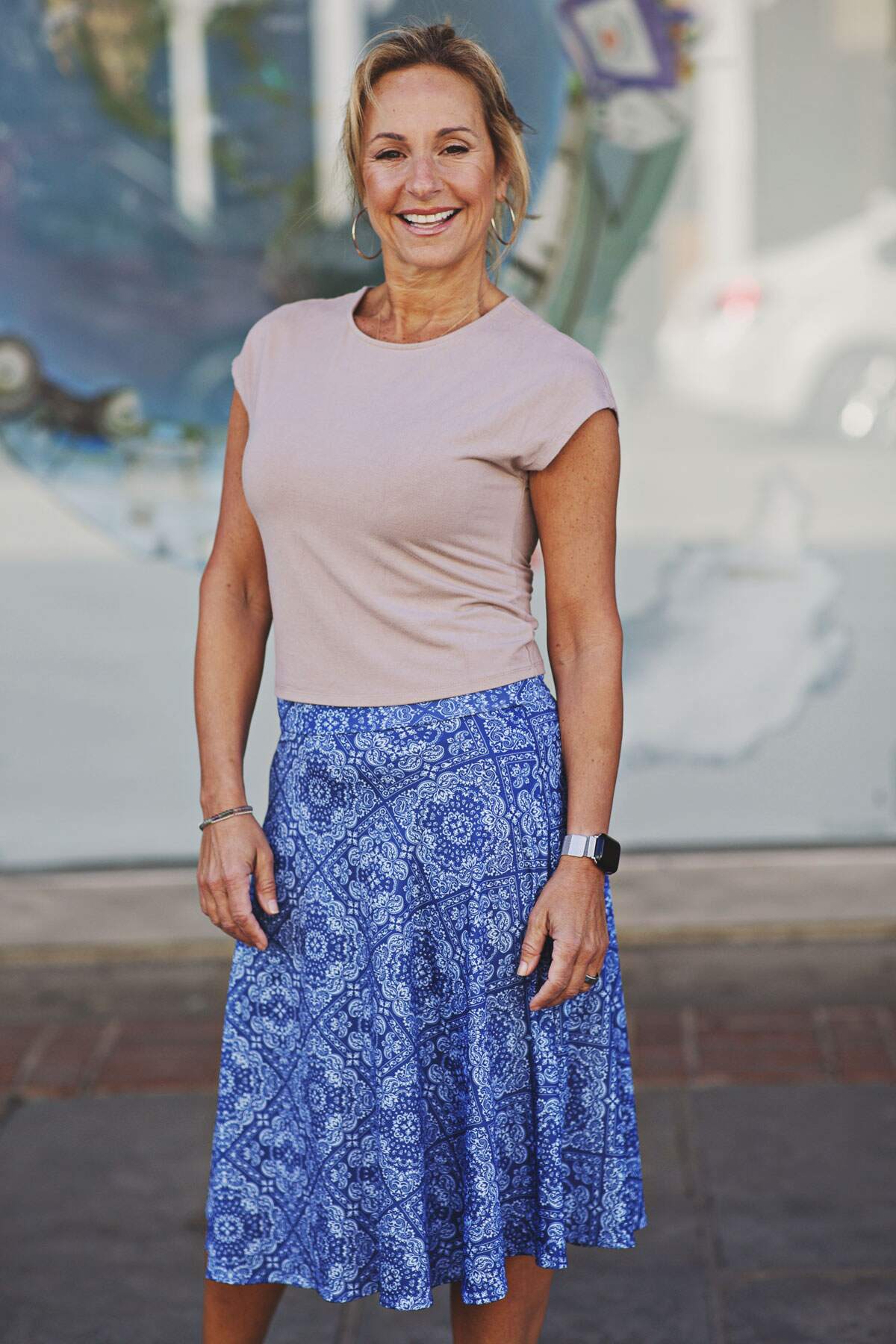 Sophia Skirt - Blue Bandana