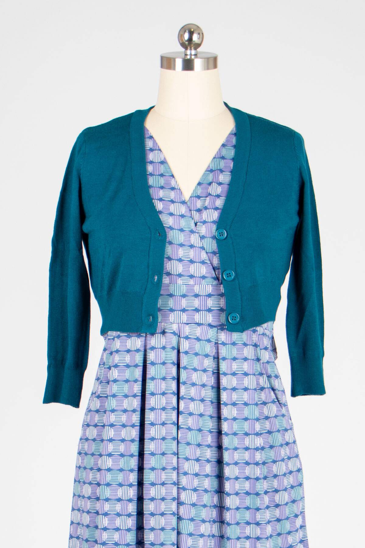 Load image into Gallery viewer, Teal Cropped Cardigan
