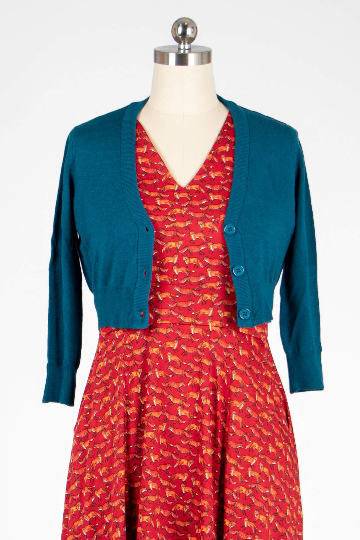 Teal cropped cardigan shop