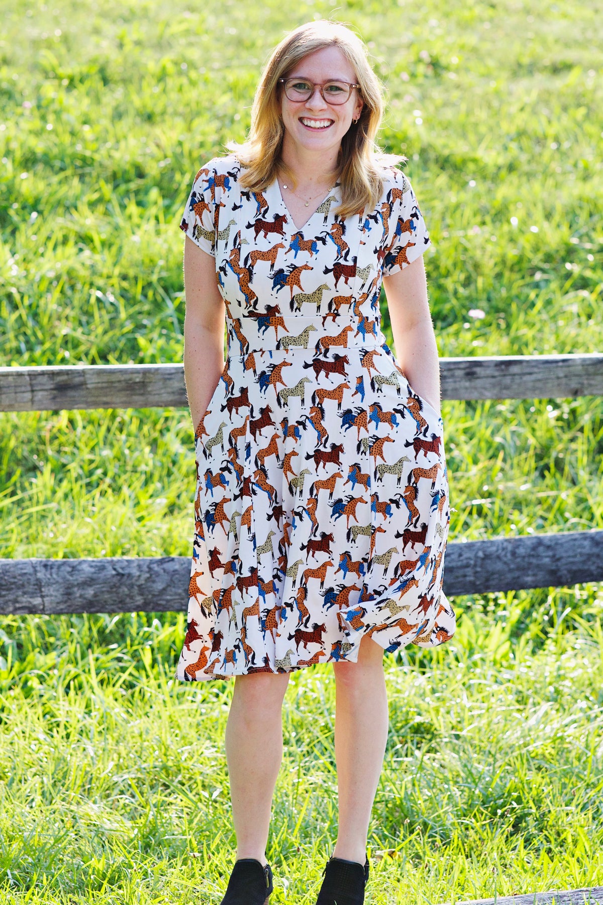 Load image into Gallery viewer, Cece Dress in Wild Horses by Karina Dresses
