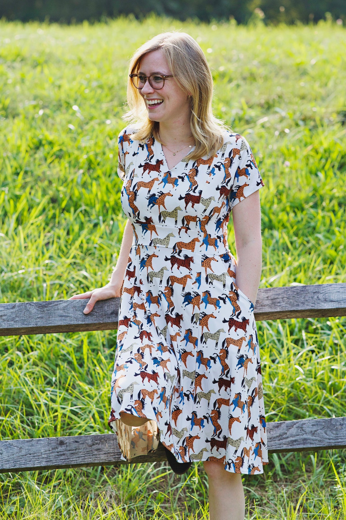 Load image into Gallery viewer, Cece Dress in Wild Horses by Karina Dresses
