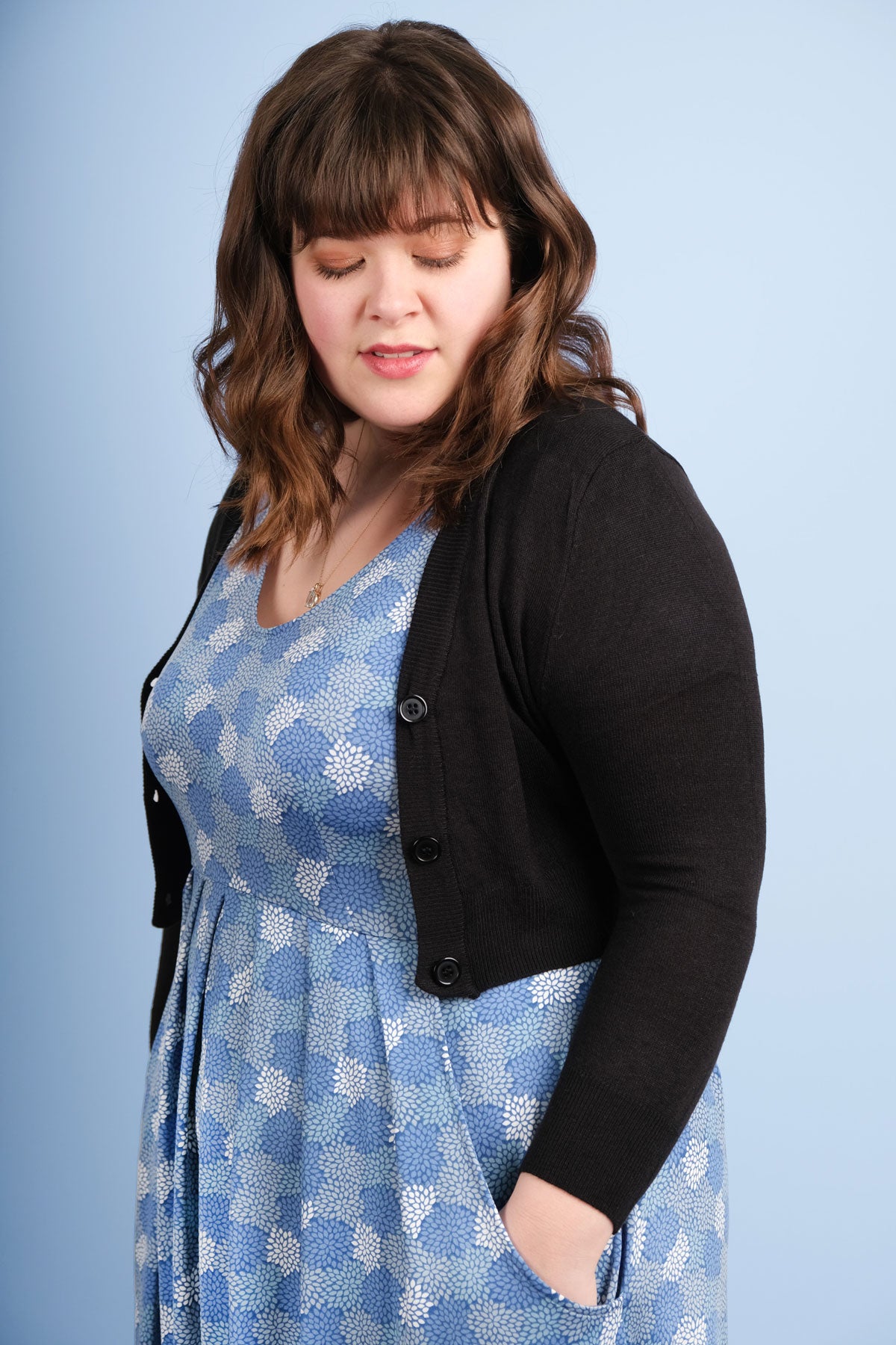 Classic Black Cropped Cardigan for Dresses – karina dresses