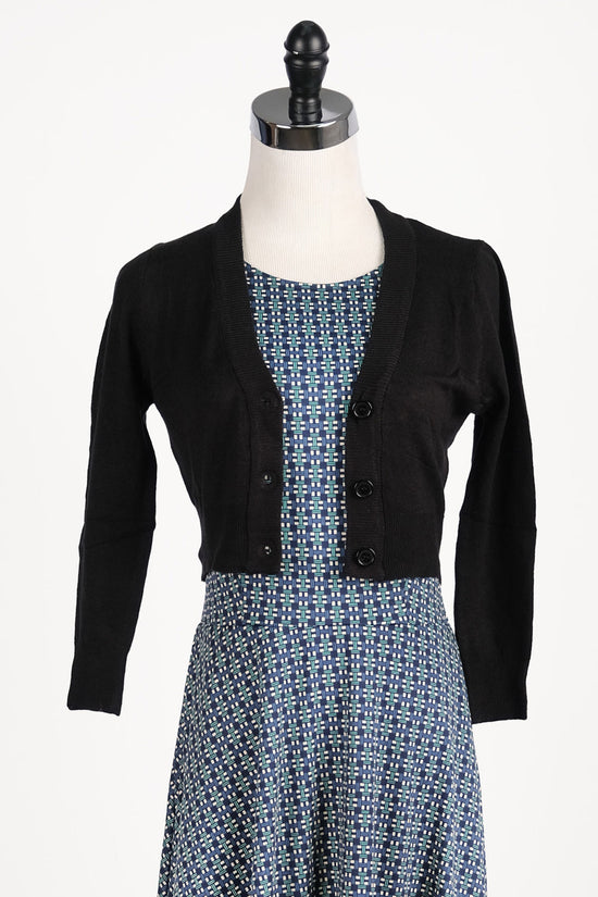 Classic Black Cropped Cardigan for Dresses – karina dresses