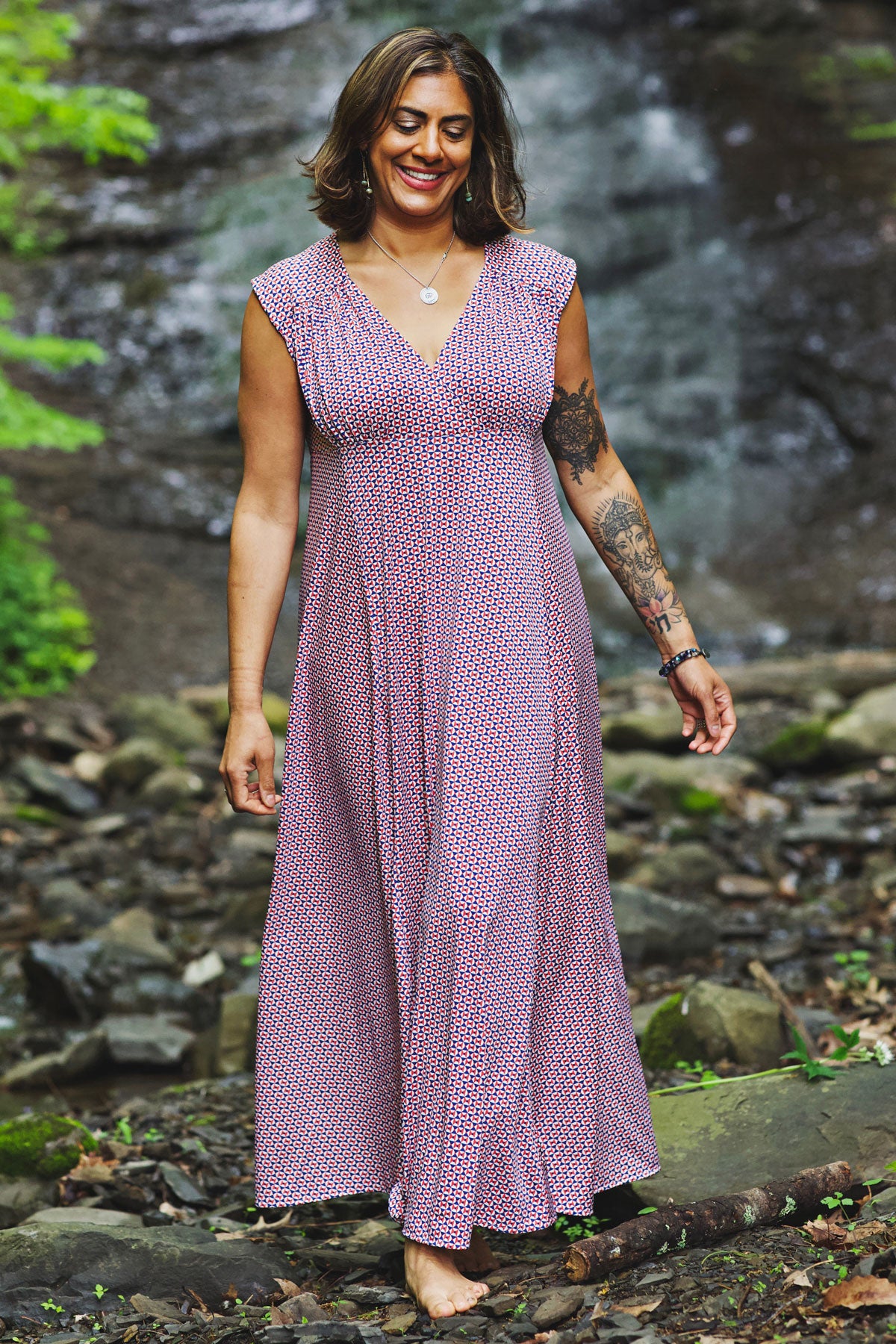 Nadine Dress - Nautical Geo FINAL SALE