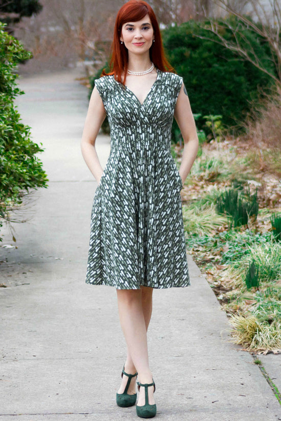 Nora Dress in Sage Sprigs by Karina Dresses