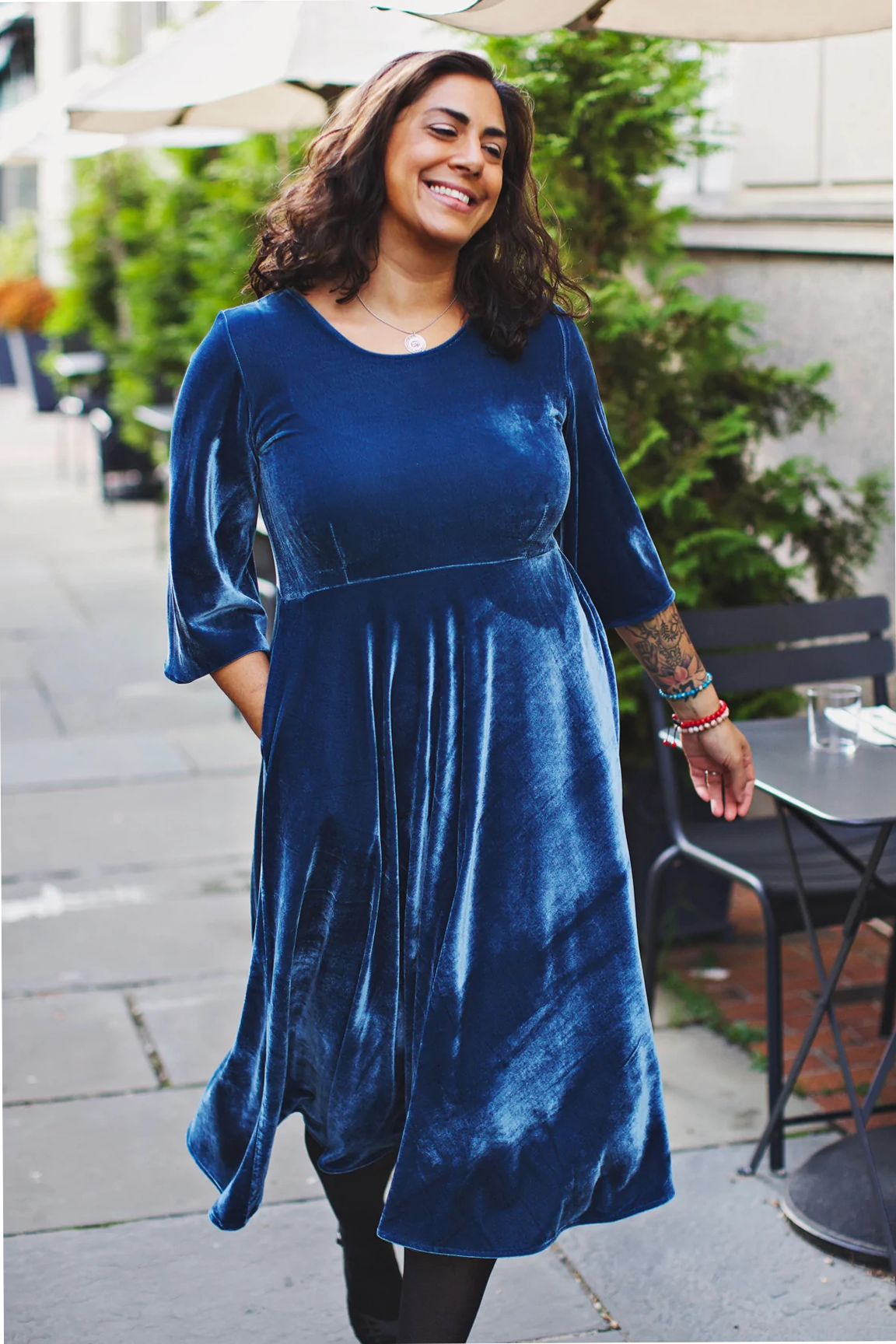 Emily Dress - Arctic Blue Velvet FINAL SALE