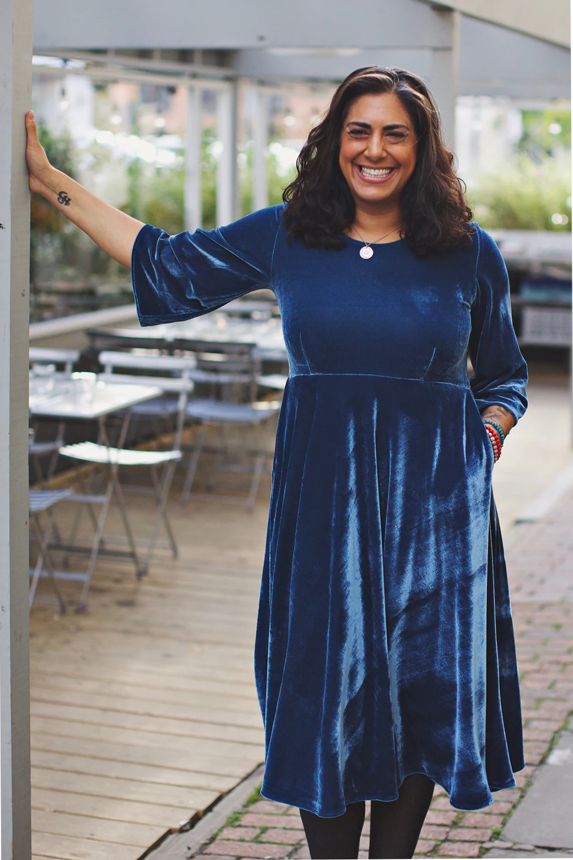 Emily Dress - Arctic Blue Velvet FINAL SALE